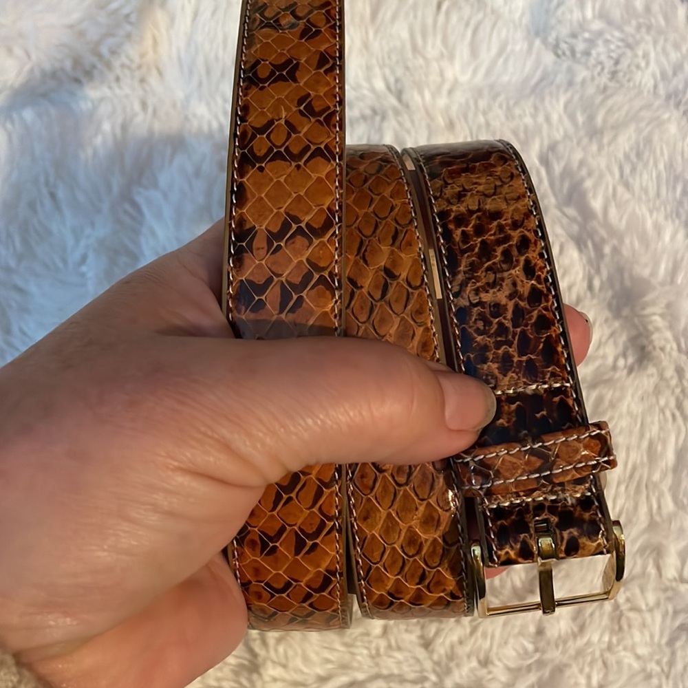 L’Aiglon Brown Snakeskin Leather Belt Size 34